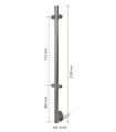 POSTE INOX F.LATERAL CON 4 PINZAS
